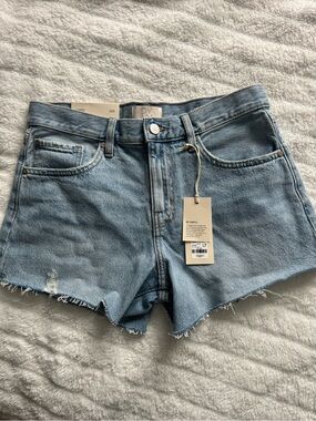 Dynamite Light Wash Distressed Denim Shorts